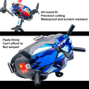 FPV-TZ-SF 4 in 1 Waterproof Anti-Scratch Decal Skin Wrap Stickers Personalized Film Kits for DJI FPV Drone & Goggles V2 & Remote Control & Rocker(Fluorescent Silver)