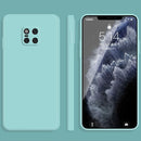 For Huawei Mate 20 Pro Solid Color Imitation Liquid Silicone Straight Edge Dropproof Full Coverage Protective Case(Sky Blue)