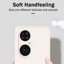 For Huawei P50 Pro Solid Color Imitation Liquid Silicone Straight Edge Dropproof Full Coverage Protective Case(Dark Green)