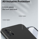 For Samsung Galaxy A71 Solid Color Imitation Liquid Silicone Straight Edge Dropproof Full Coverage Protective Case(White)