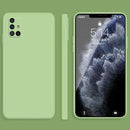 For Samsung Galaxy A71 Solid Color Imitation Liquid Silicone Straight Edge Dropproof Full Coverage Protective Case(Matcha Green)