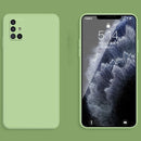 For Samsung Galaxy A71 Solid Color Imitation Liquid Silicone Straight Edge Dropproof Full Coverage Protective Case(Matcha Green)