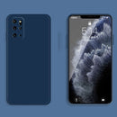 For Samsung Galaxy S20+ Solid Color Imitation Liquid Silicone Straight Edge Dropproof Full Coverage Protective Case(Blue)