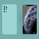 For Samsung Galaxy S20+ Solid Color Imitation Liquid Silicone Straight Edge Dropproof Full Coverage Protective Case(Sky Blue)