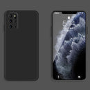 For Samsung Galaxy S20+ Solid Color Imitation Liquid Silicone Straight Edge Dropproof Full Coverage Protective Case(Black)