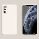 For Samsung Galaxy S20 FE Solid Color Imitation Liquid Silicone Straight Edge Dropproof Full Coverage Protective Case(White)