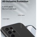 For Samsung Galaxy S21 Ultra 5G Solid Color Imitation Liquid Silicone Straight Edge Dropproof Full Coverage Protective Case(White)