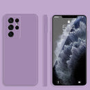 For Samsung Galaxy S21 Ultra 5G Solid Color Imitation Liquid Silicone Straight Edge Dropproof Full Coverage Protective Case(Purple)