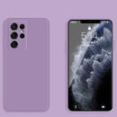 For Samsung Galaxy S21 Ultra 5G Solid Color Imitation Liquid Silicone Straight Edge Dropproof Full Coverage Protective Case(Purple)