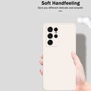 For Samsung Galaxy S21 Ultra 5G Solid Color Imitation Liquid Silicone Straight Edge Dropproof Full Coverage Protective Case(Sky Blue)
