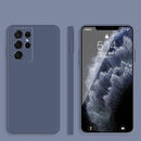 For Samsung Galaxy S21 Ultra 5G Solid Color Imitation Liquid Silicone Straight Edge Dropproof Full Coverage Protective Case(Grey)