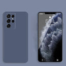 For Samsung Galaxy S21 Ultra 5G Solid Color Imitation Liquid Silicone Straight Edge Dropproof Full Coverage Protective Case(Grey)