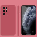 For Samsung Galaxy S21 Ultra 5G Solid Color Imitation Liquid Silicone Straight Edge Dropproof Full Coverage Protective Case(Red)