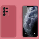 For Samsung Galaxy S21 Ultra 5G Solid Color Imitation Liquid Silicone Straight Edge Dropproof Full Coverage Protective Case(Red)