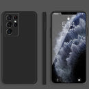 For Samsung Galaxy S21 Ultra 5G Solid Color Imitation Liquid Silicone Straight Edge Dropproof Full Coverage Protective Case(Black)