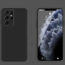 For Samsung Galaxy S21 Ultra 5G Solid Color Imitation Liquid Silicone Straight Edge Dropproof Full Coverage Protective Case(Black)