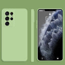 For Samsung Galaxy S21 Ultra 5G Solid Color Imitation Liquid Silicone Straight Edge Dropproof Full Coverage Protective Case(Matcha Green)