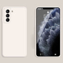 For Samsung Galaxy S21+ 5G Solid Color Imitation Liquid Silicone Straight Edge Dropproof Full Coverage Protective Case(White)