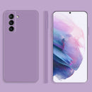 For Samsung Galaxy S21+ 5G Solid Color Imitation Liquid Silicone Straight Edge Dropproof Full Coverage Protective Case(Purple)