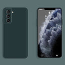 For Samsung Galaxy S21+ 5G Solid Color Imitation Liquid Silicone Straight Edge Dropproof Full Coverage Protective Case(Dark Green)