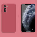 For Samsung Galaxy S21+ 5G Solid Color Imitation Liquid Silicone Straight Edge Dropproof Full Coverage Protective Case(Red)