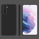 For Samsung Galaxy S21+ 5G Solid Color Imitation Liquid Silicone Straight Edge Dropproof Full Coverage Protective Case(Black)