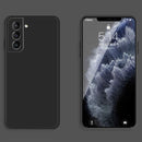 For Samsung Galaxy S21+ 5G Solid Color Imitation Liquid Silicone Straight Edge Dropproof Full Coverage Protective Case(Black)