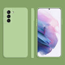 For Samsung Galaxy S21+ 5G Solid Color Imitation Liquid Silicone Straight Edge Dropproof Full Coverage Protective Case(Matcha Green)