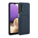 For Samsung Galaxy A32 4G Card Slot Design Shockproof TPU Protective Case(Dark Blue)