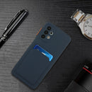 For Samsung Galaxy A32 4G Card Slot Design Shockproof TPU Protective Case(Dark Blue)