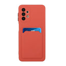 For Samsung Galaxy A32 4G Card Slot Design Shockproof TPU Protective Case(Plum Red)