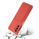 For Samsung Galaxy A32 4G Card Slot Design Shockproof TPU Protective Case(Plum Red)