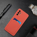 For Samsung Galaxy A32 4G Card Slot Design Shockproof TPU Protective Case(Plum Red)