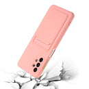 For Samsung Galaxy A32 4G Card Slot Design Shockproof TPU Protective Case(Pink)