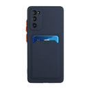 For Samsung Galaxy S20 FE Card Slot Design Shockproof TPU Protective Case(Dark Blue)