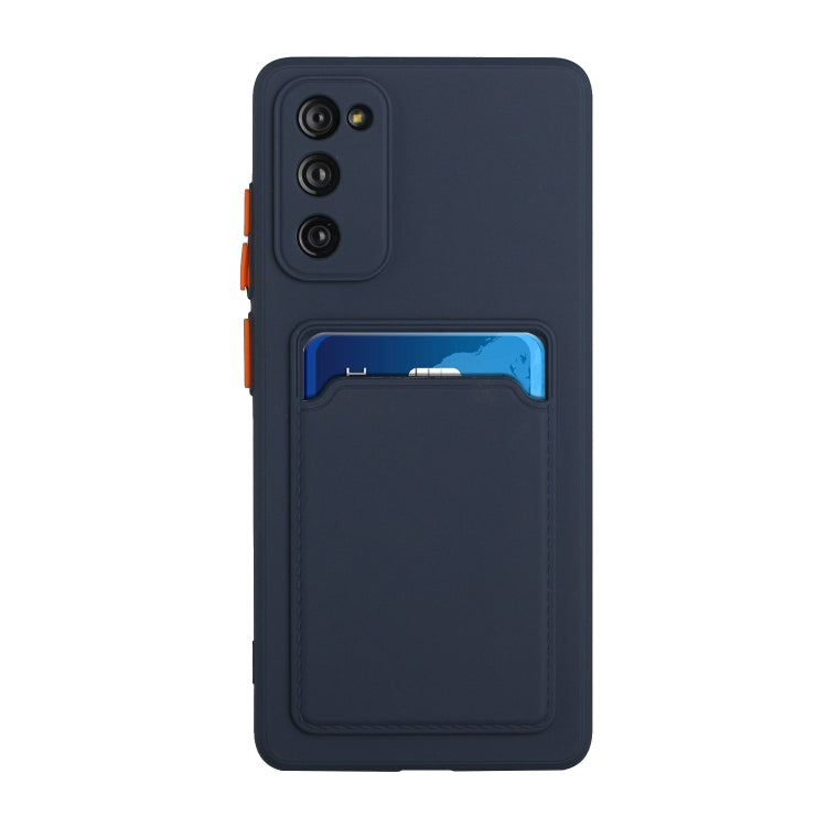 For Samsung Galaxy S20 FE Card Slot Design Shockproof TPU Protective Case(Dark Blue)