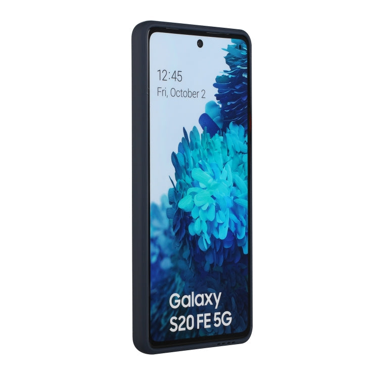 For Samsung Galaxy S20 FE Card Slot Design Shockproof TPU Protective Case(Dark Blue)