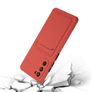 For Samsung Galaxy S20 FE Card Slot Design Shockproof TPU Protective Case(Plum Red)