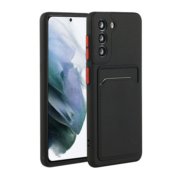 For Samsung Galaxy S21 5G Card Slot Design Shockproof TPU Protective Case(Black)