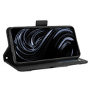For Rakuten BIG S Skin Feel Calf Pattern Horizontal Flip Leather Case with Holder & Card Slots & Photo Frame(Black)