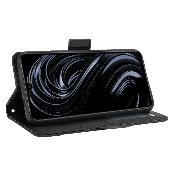 For Rakuten BIG S Skin Feel Calf Pattern Horizontal Flip Leather Case with Holder & Card Slots & Photo Frame(Black)