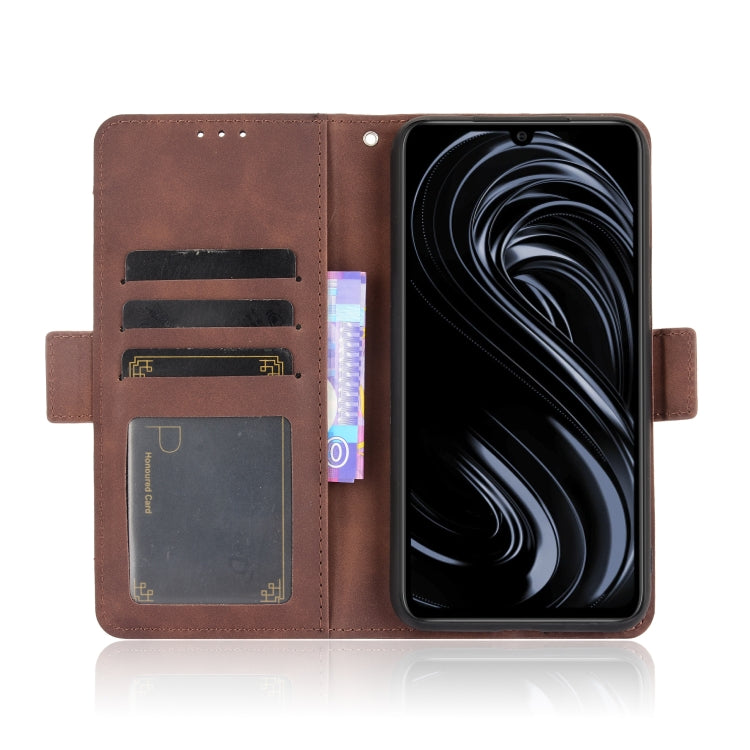For Rakuten BIG S Skin Feel Calf Pattern Horizontal Flip Leather Case with Holder & Card Slots & Photo Frame(Brown)