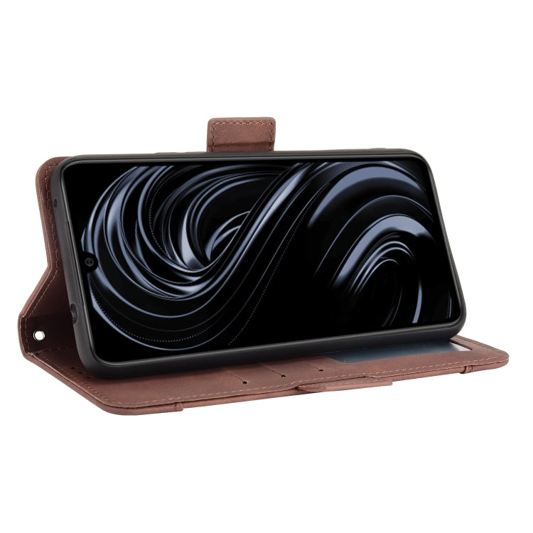 For Rakuten BIG S Skin Feel Calf Pattern Horizontal Flip Leather Case with Holder & Card Slots & Photo Frame(Brown)