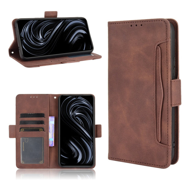 For Rakuten BIG S Skin Feel Calf Pattern Horizontal Flip Leather Case with Holder & Card Slots & Photo Frame(Brown)