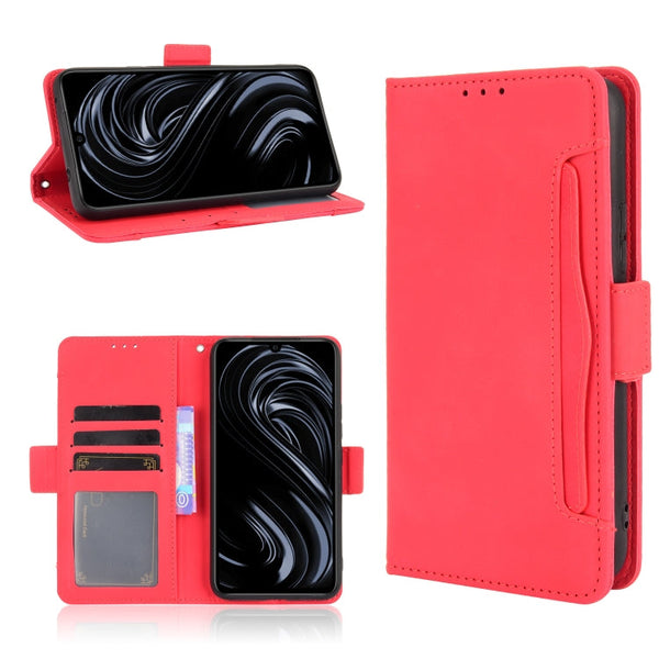 For Rakuten BIG S Skin Feel Calf Pattern Horizontal Flip Leather Case with Holder & Card Slots & Photo Frame(Red)