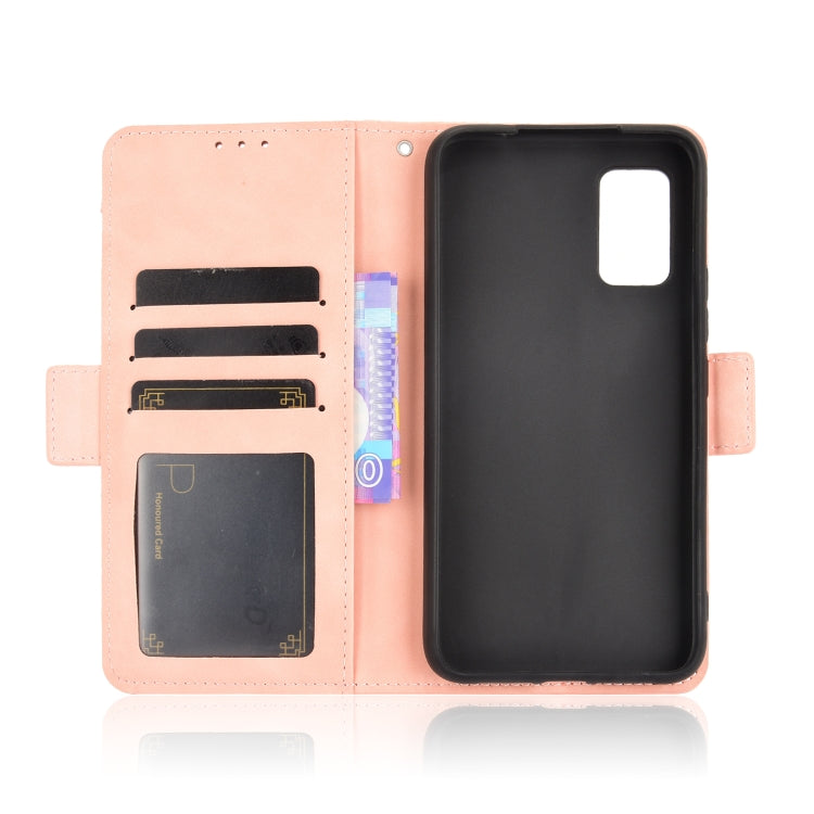 For Rakuten BIG S Skin Feel Calf Pattern Horizontal Flip Leather Case with Holder & Card Slots & Photo Frame(Pink)