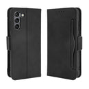 For Samsung Galaxy S21 FE Skin Feel Calf Pattern Horizontal Flip Leather Case with Holder & Card Slots & Photo Frame(Black)