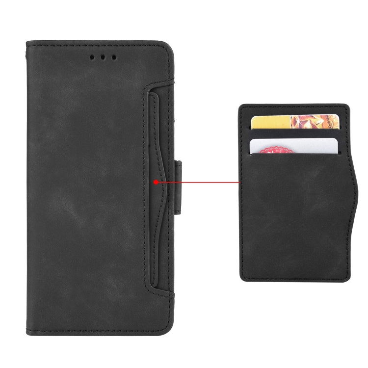 For Samsung Galaxy S21 FE Skin Feel Calf Pattern Horizontal Flip Leather Case with Holder & Card Slots & Photo Frame(Black)
