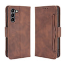 For Samsung Galaxy S21 FE Skin Feel Calf Pattern Horizontal Flip Leather Case with Holder & Card Slots & Photo Frame(Brown)