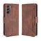 For Samsung Galaxy S21 FE Skin Feel Calf Pattern Horizontal Flip Leather Case with Holder & Card Slots & Photo Frame(Brown)